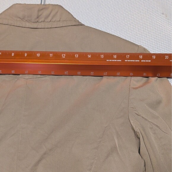 Loft Ann Taylor Women's Size 12 Button Front Tan Lightweight Collar Short Jacket - Picture 5 of 7